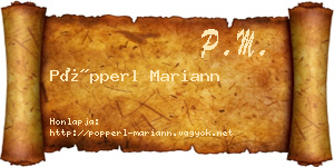 Pöpperl Mariann névjegykártya